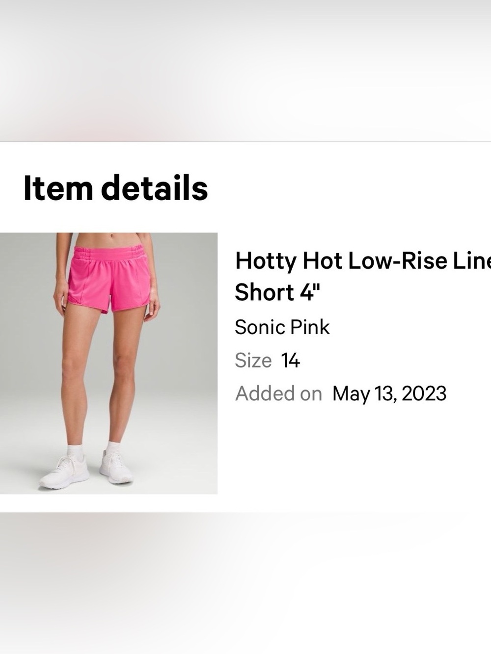 lululemon athletica Hotty Hot Low-Rise Shorts in Sonic Pink